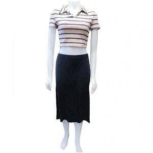 Zara Black Midi Stretch Skirt Size  Large